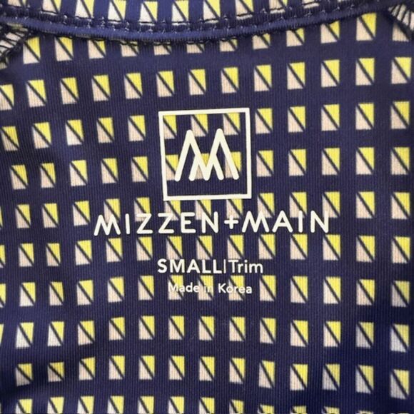 Mizzen + Main Men's Geometric Trim Fit Short Sleeve Polo Shirt Blue Small NWOT - Picture 6 of 11